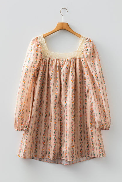 Floral Velvet Bow Loose Mini Dress November.