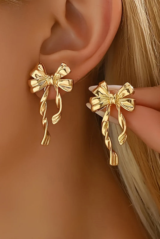 Gold Bow Knot Studs FB