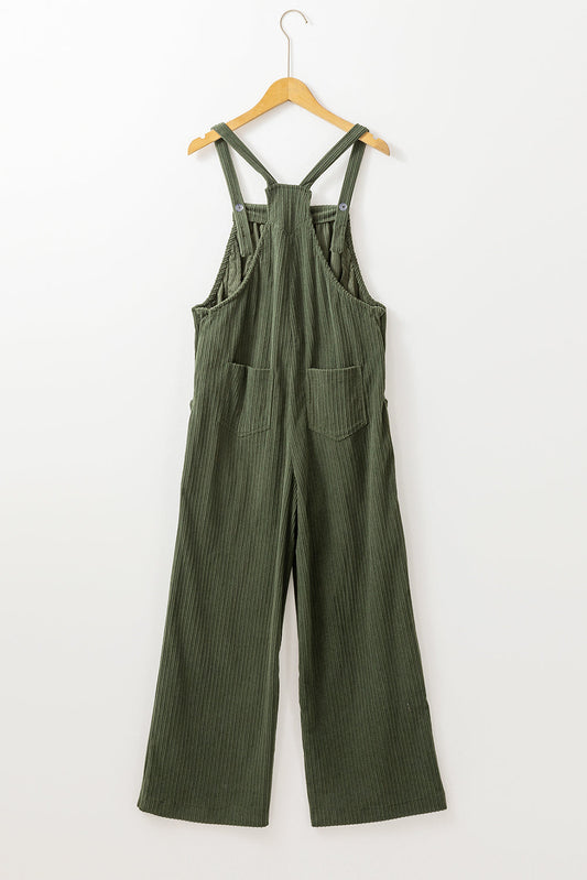 Green Corduroy Loose Overalls RTS