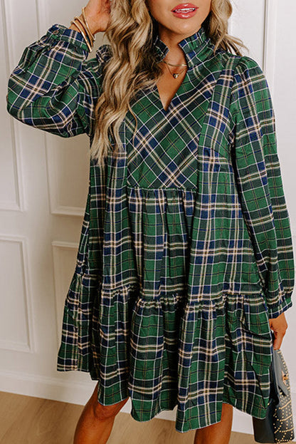 Green Plaid Frilly Dress LT