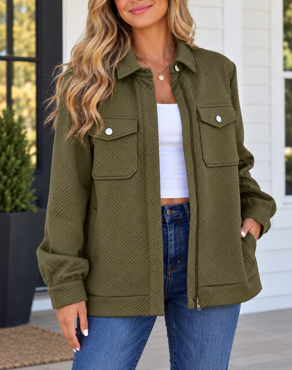Green Flap Pocket Jacket