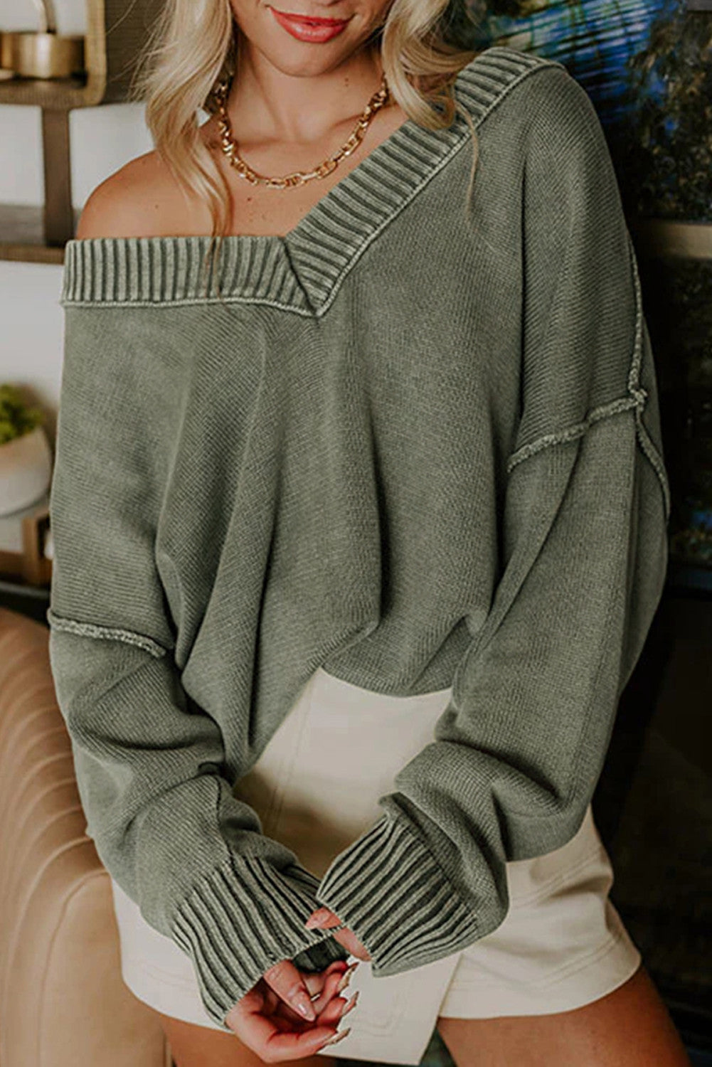 Green Mineral Wash Sweater November.