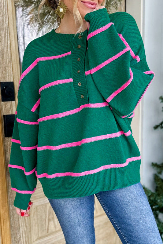 Green and Pink Oversized Sweater RTS