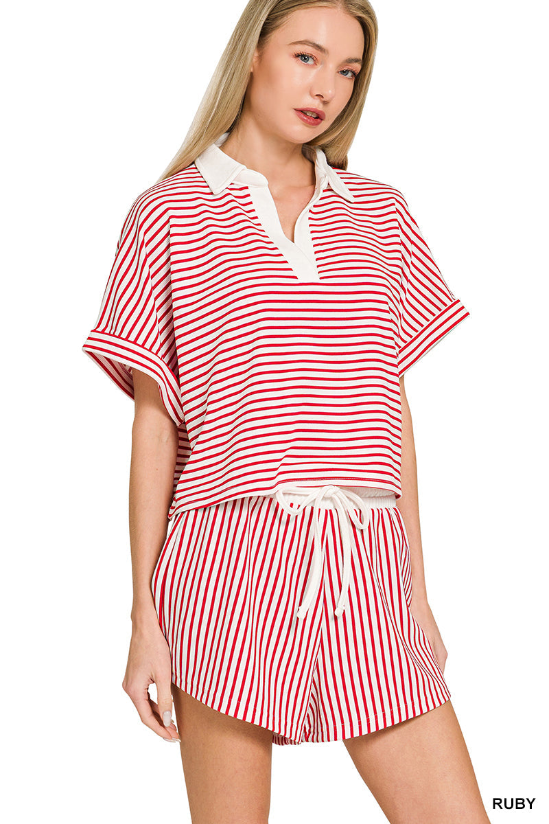 Striped- Collar Set Zenana New RTS