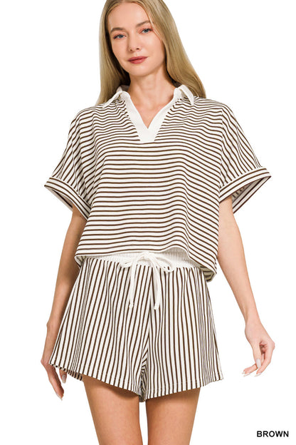 Striped- Collar Set Zenana New RTS