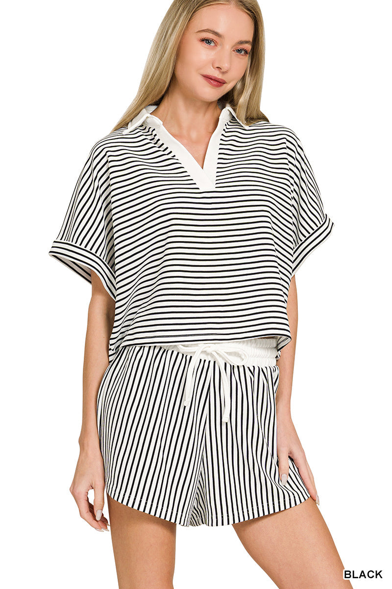 Striped- Collar Set Zenana New RTS