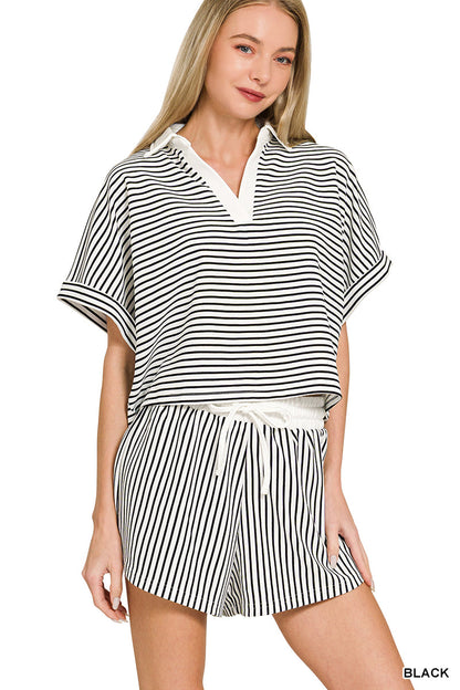 Striped- Collar Set Zenana New RTS