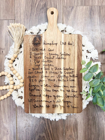 Custom Recipe Cutting Board