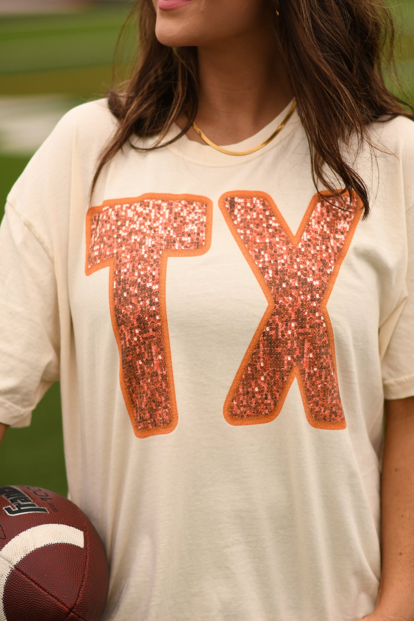 TX Faux Sequins Tee