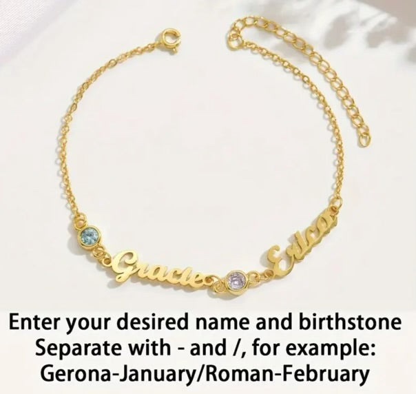 Preorder: Custom Name and Birthstone Bracelet