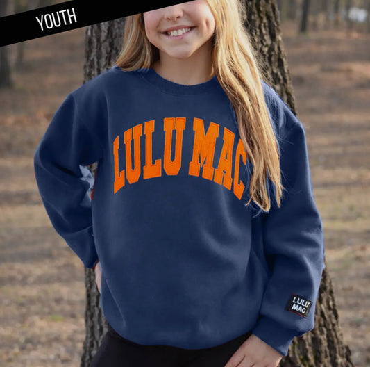 LULU MAC KIDS SWEATSHIRT NAVY BLUE/ORANGE