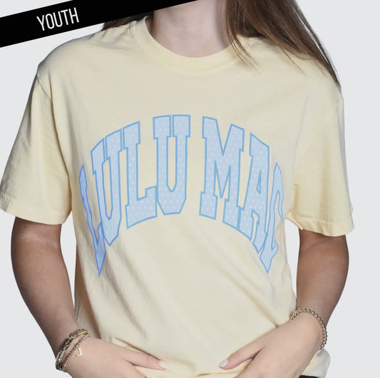 LULU MAC YOUTH BUTTER YELLOW POLKA DOT TSHIRT