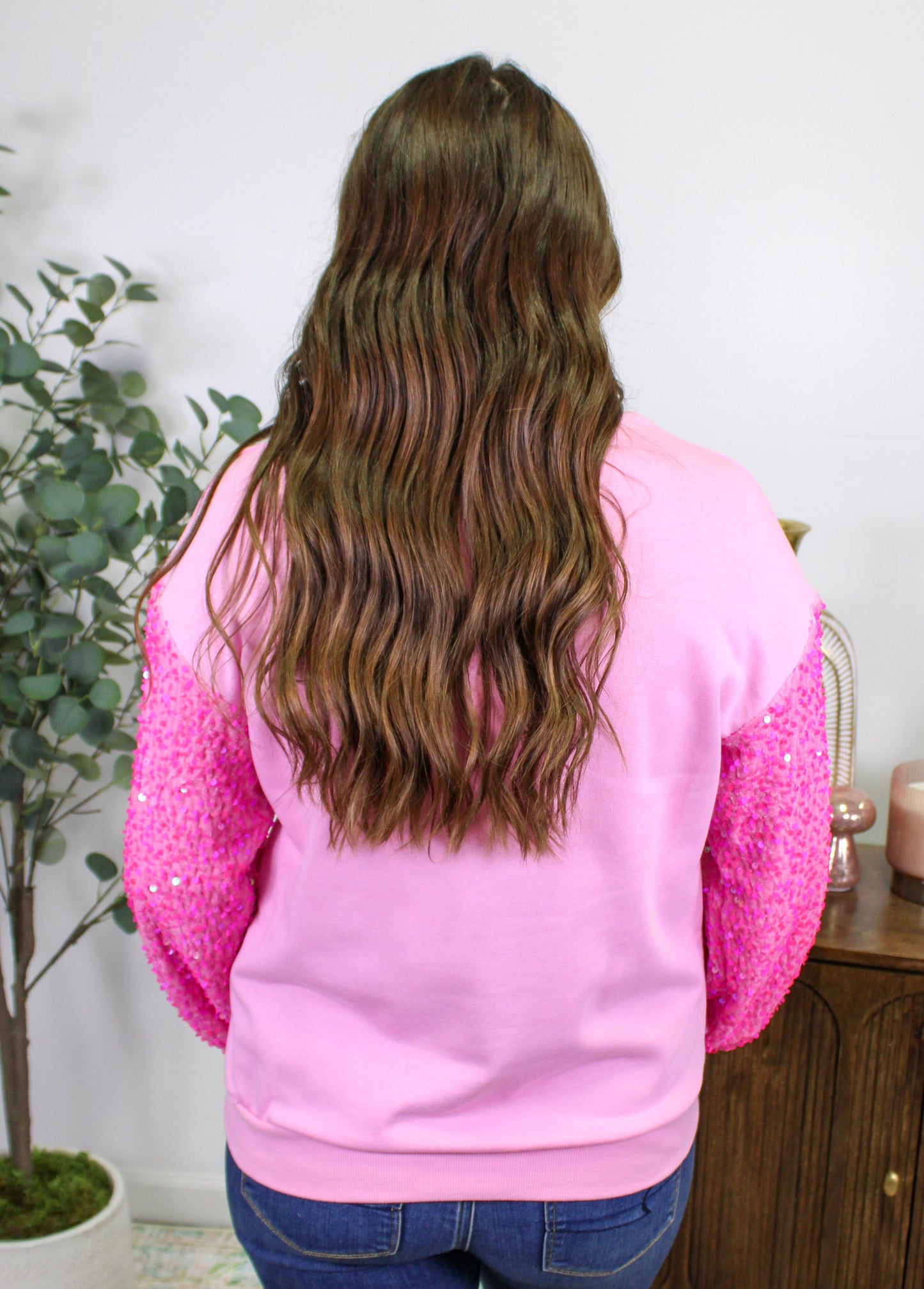 Pink Sparkle Santa Pullover RTS