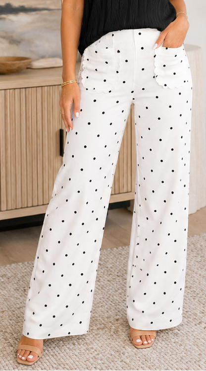 Polka Dot Scalloped Jeans RTS