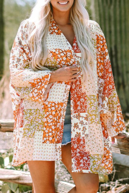 Boho Floral Patchwork Kimono March.