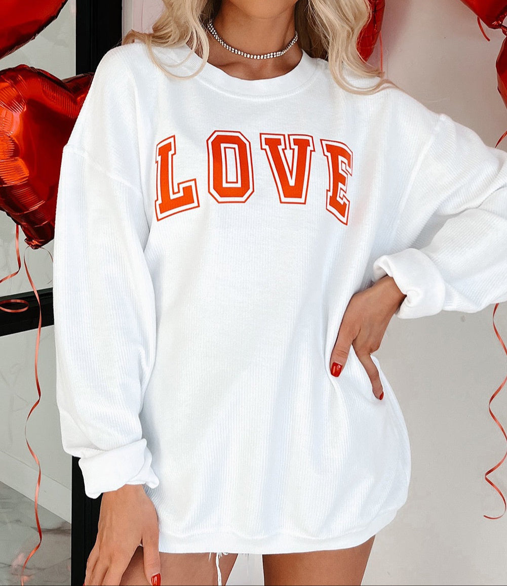 White LOVE Crewneck LT