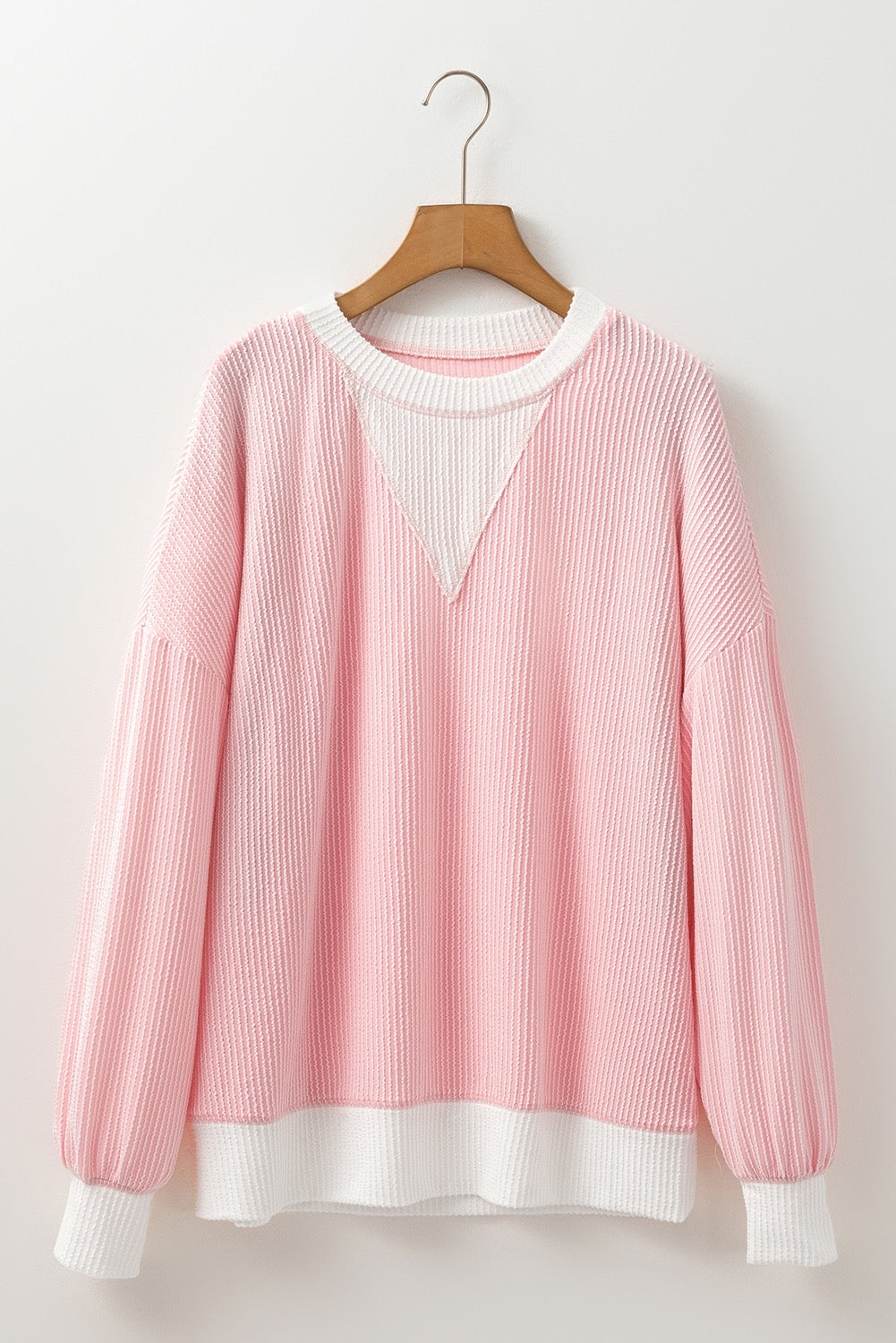 Pink Corded Colorblock Top LT