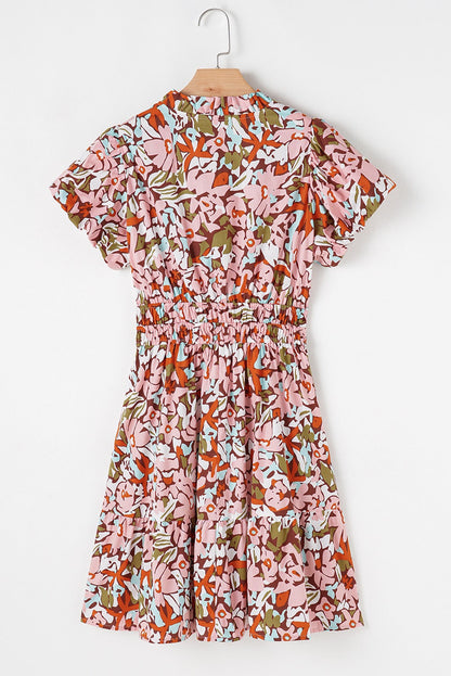 Pink and Orange Floral Dress RTS