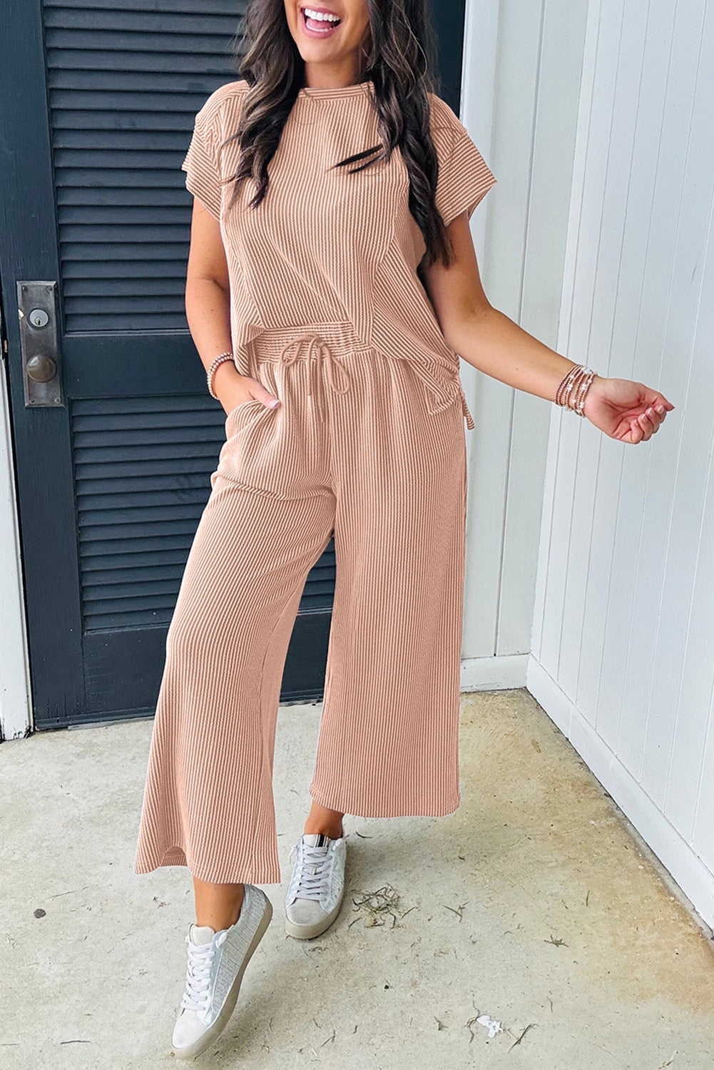 Tan Corded Pants Set LT