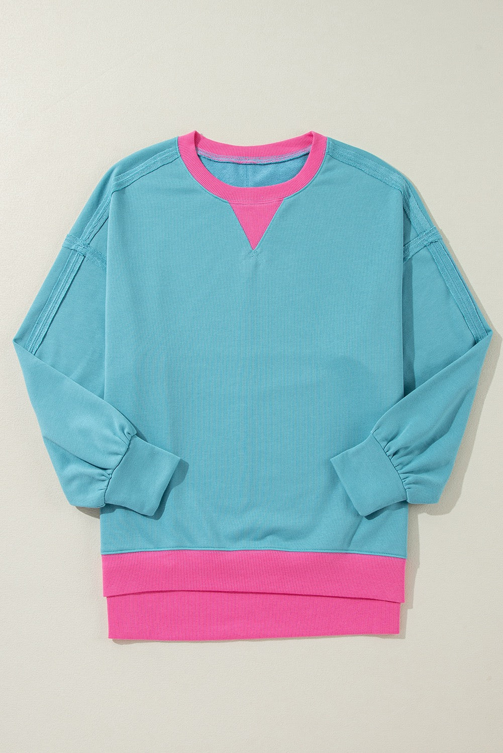 Blue Colorblock Crewneck LT