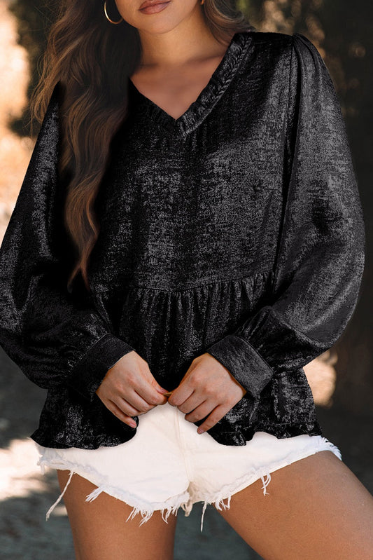 Black Metallic Blouse LT