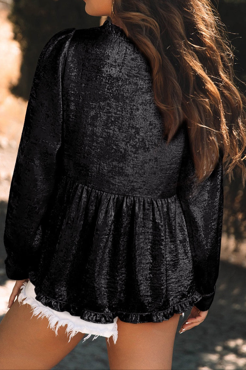 Black Metallic Blouse LT