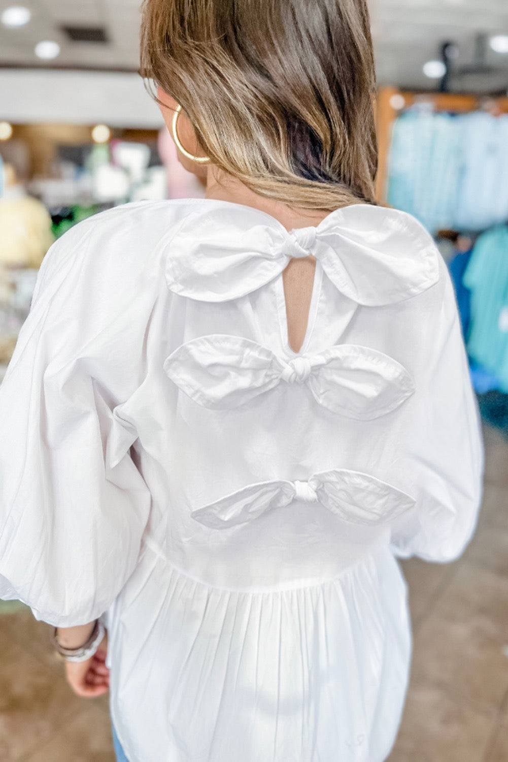 White Bowknot Blouse LT