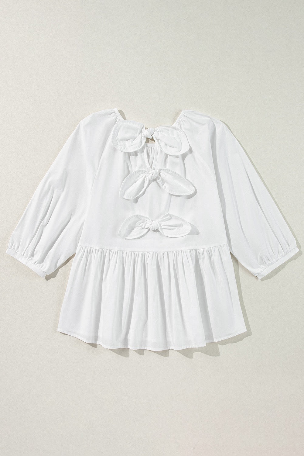 White Bowknot Blouse LT