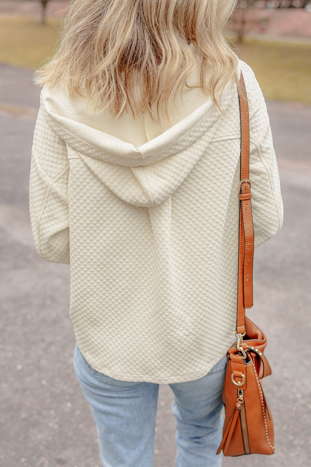 Apricot Quilted Hoodie LT