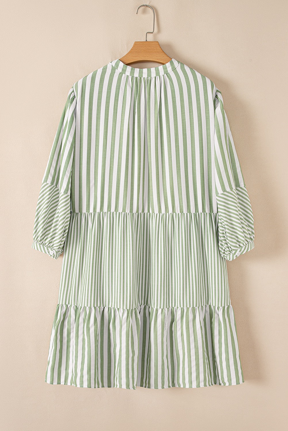 Green Striped Plus Size Dress LT