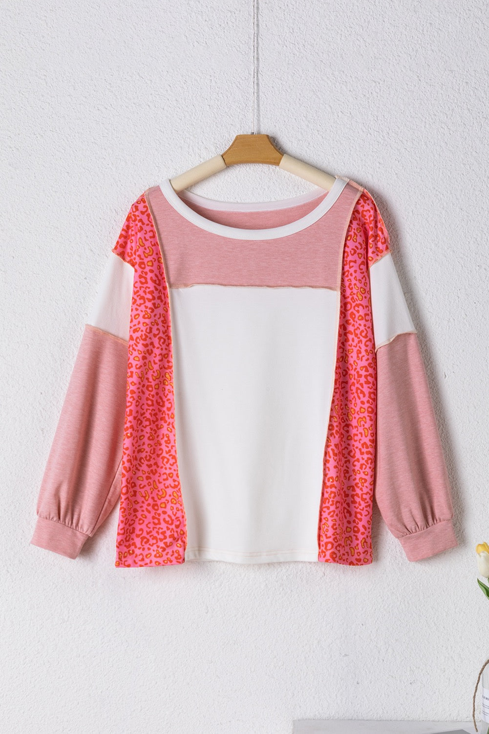 Pink Colorblock Leopard Top LT