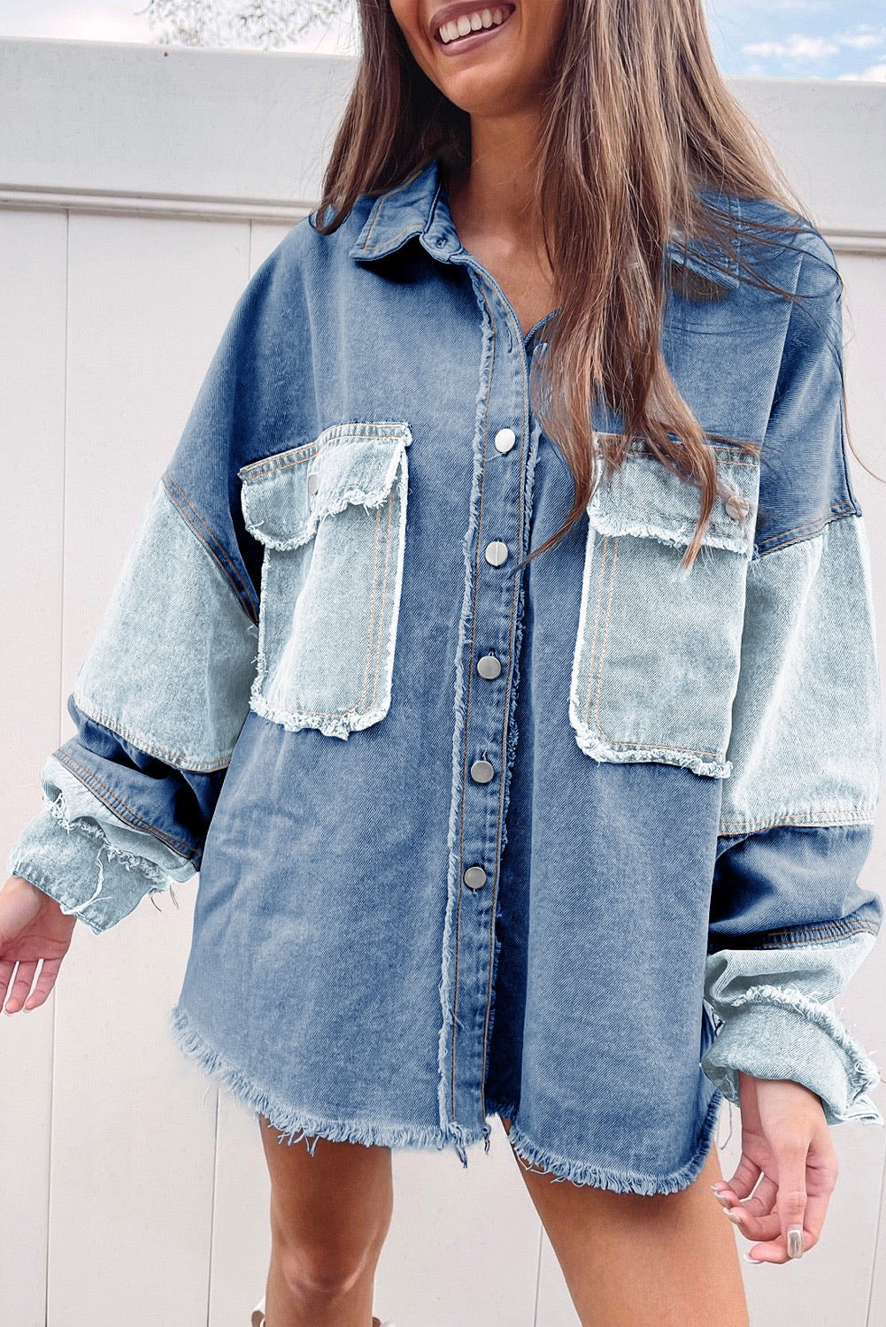 Frayed Patchwork Denim Jacket LT