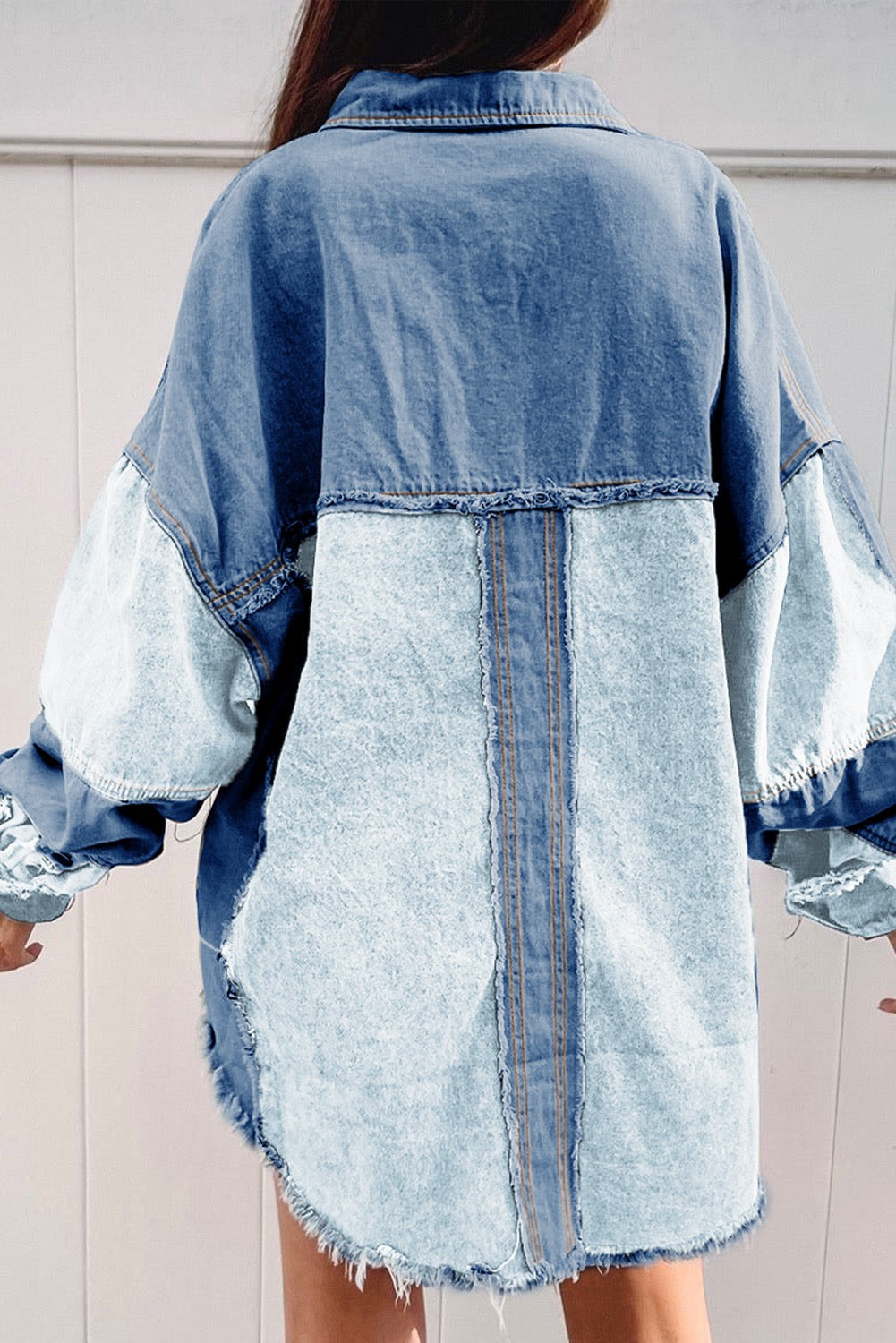 Frayed Patchwork Denim Jacket LT