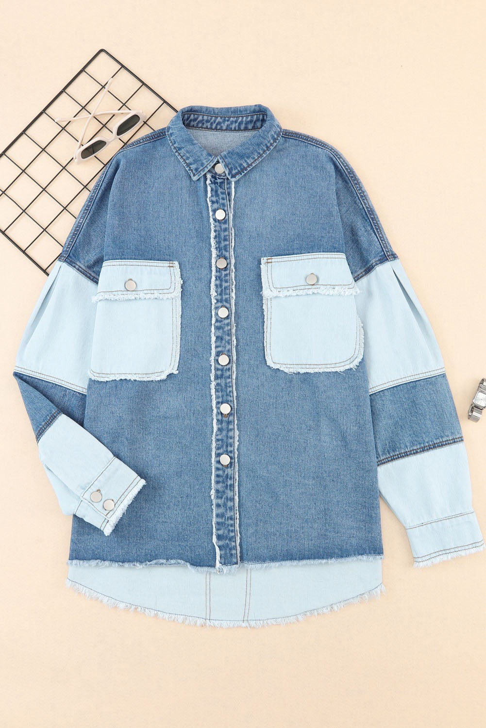 Frayed Patchwork Denim Jacket LT