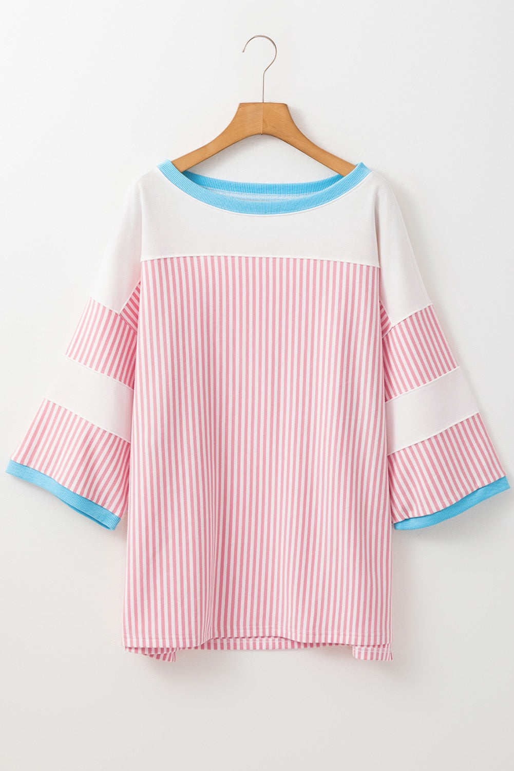 Pink Striped Plus Size Tee LT