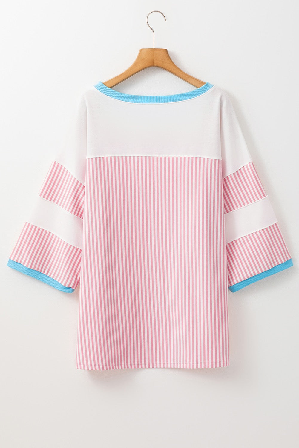 Pink Striped Plus Size Tee LT