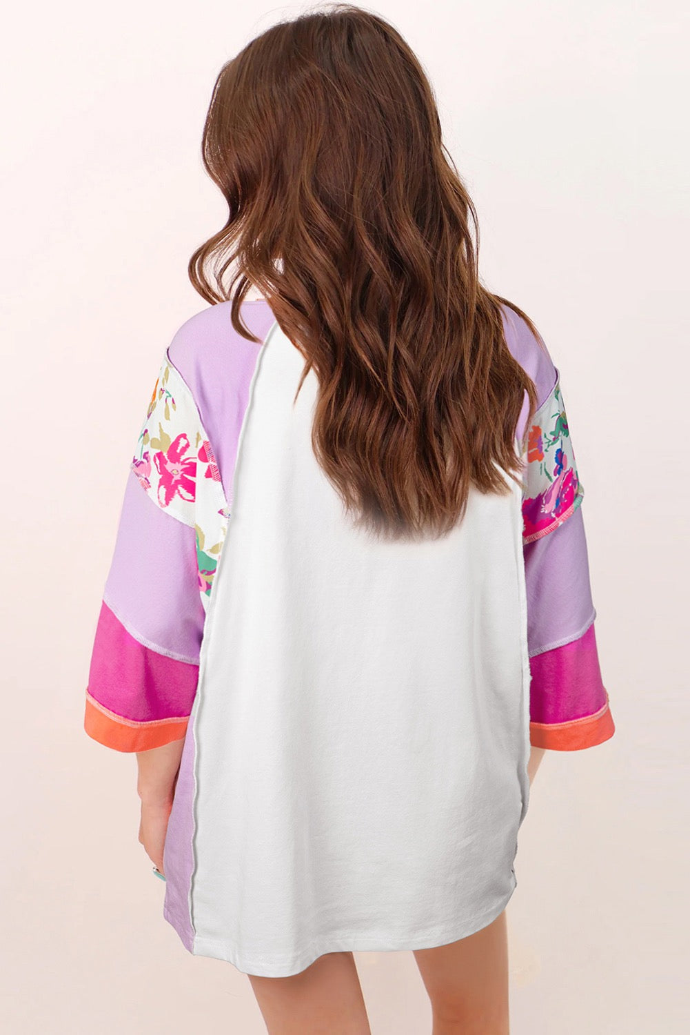 Purple Floral Patchwork Top LT