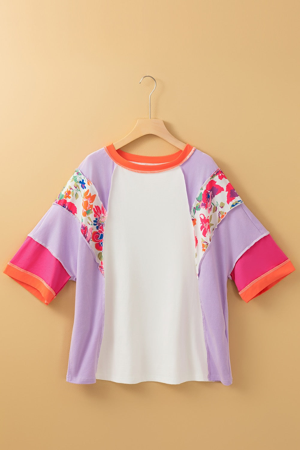 Purple Floral Patchwork Top LT