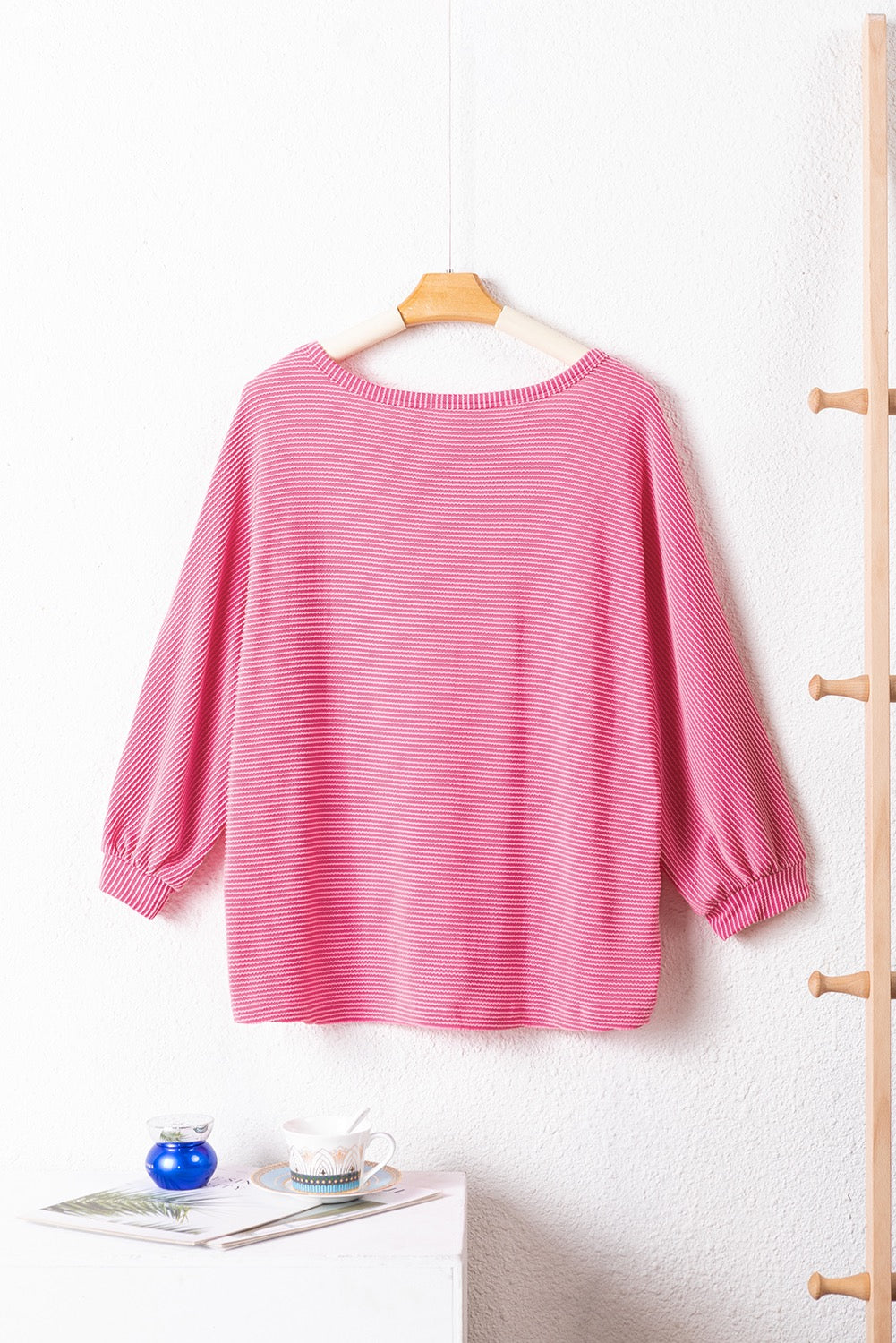 Pink Flowy Ribbed Top LT