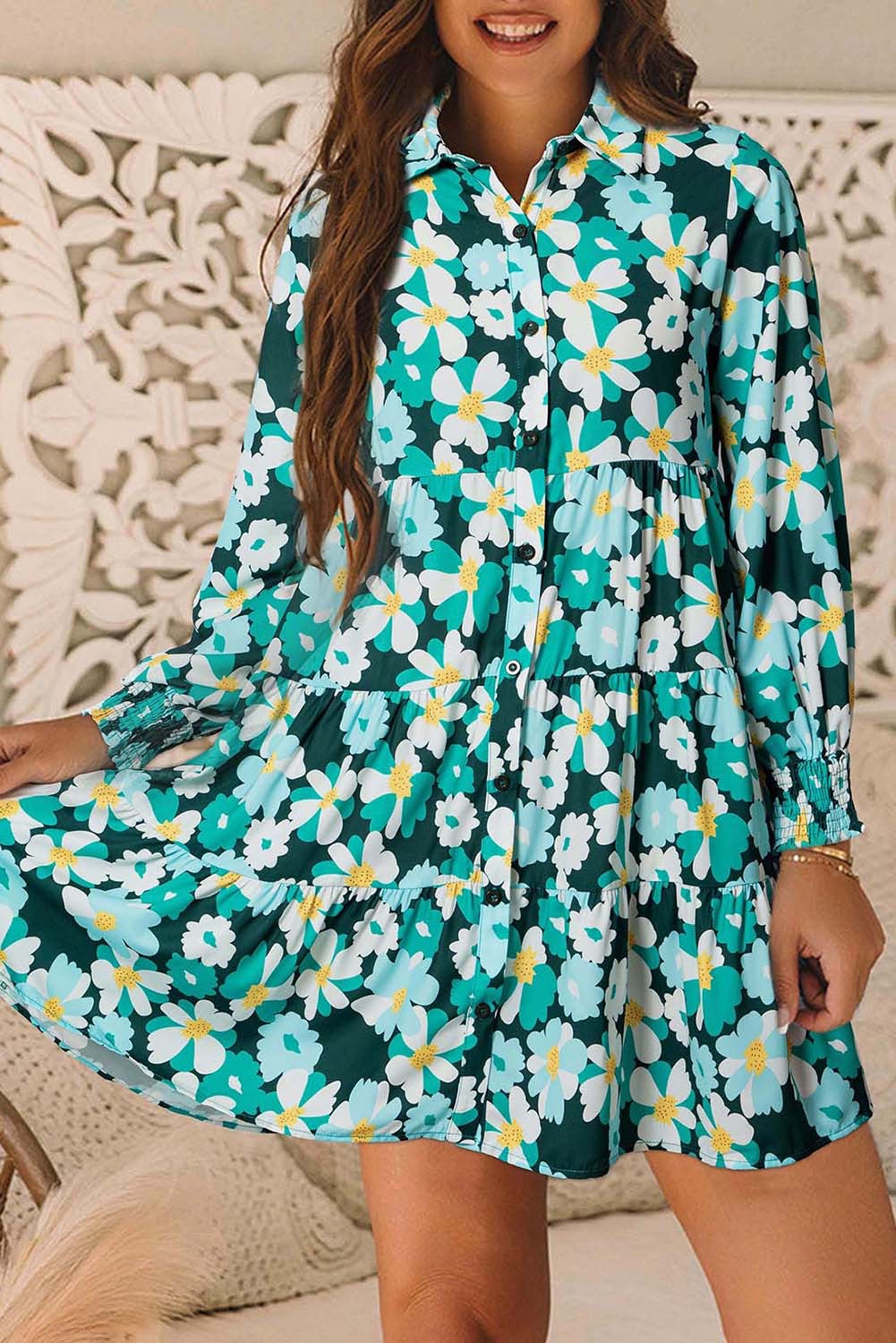 Teal Floral Dress LT