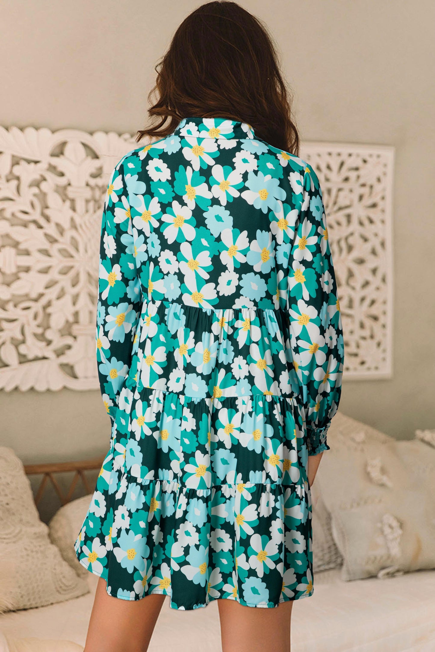 Teal Floral Dress LT