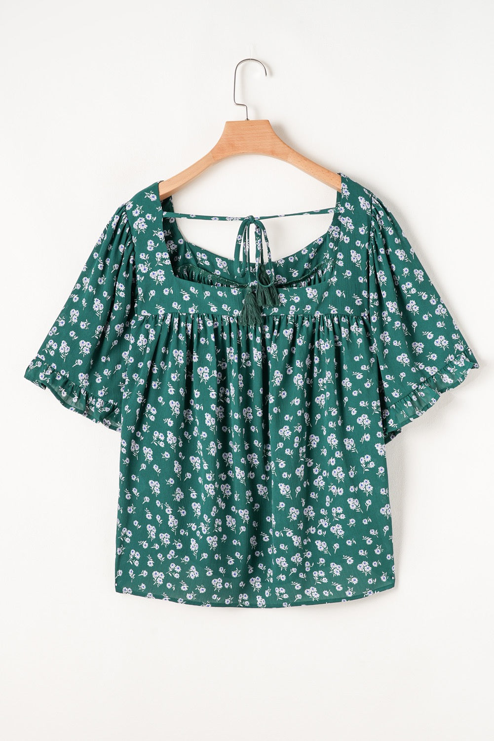 Green Floral Plus Size Blouse LT