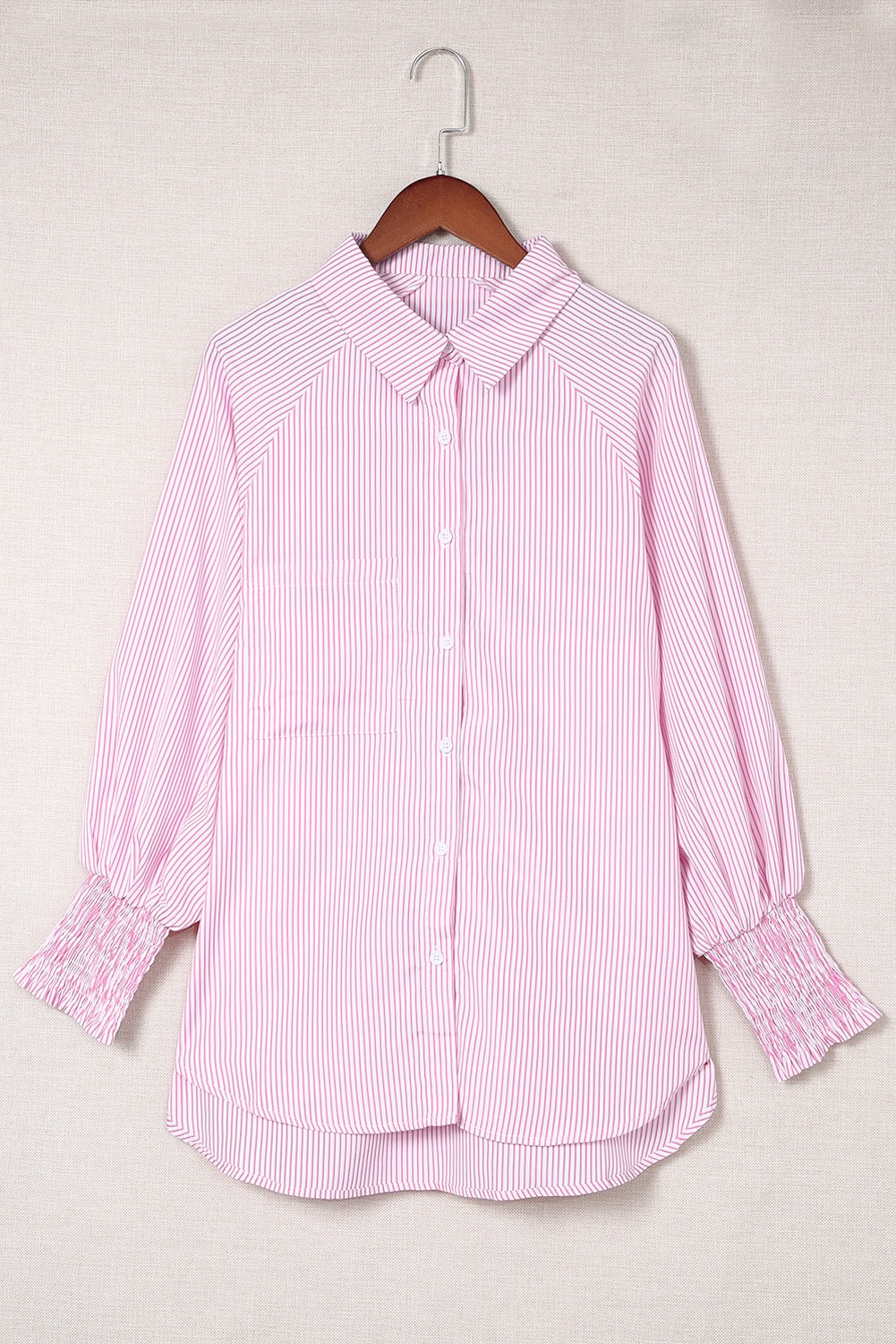 Pink Striped Button Blouse LT