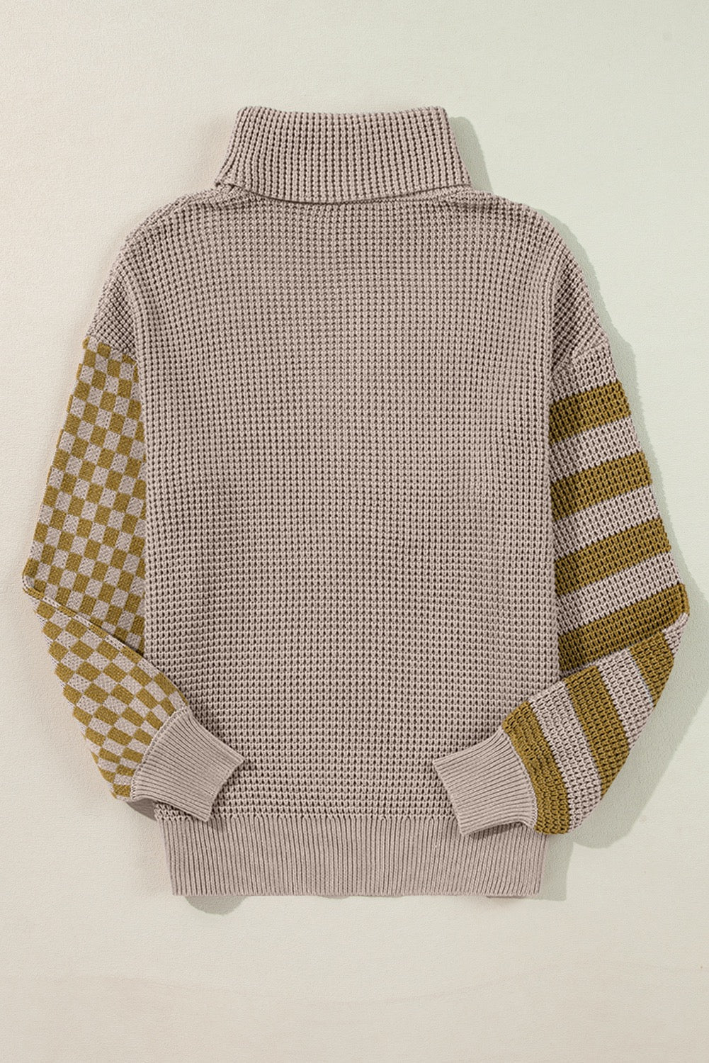 Brown Patterned Colorblock Sweater LT