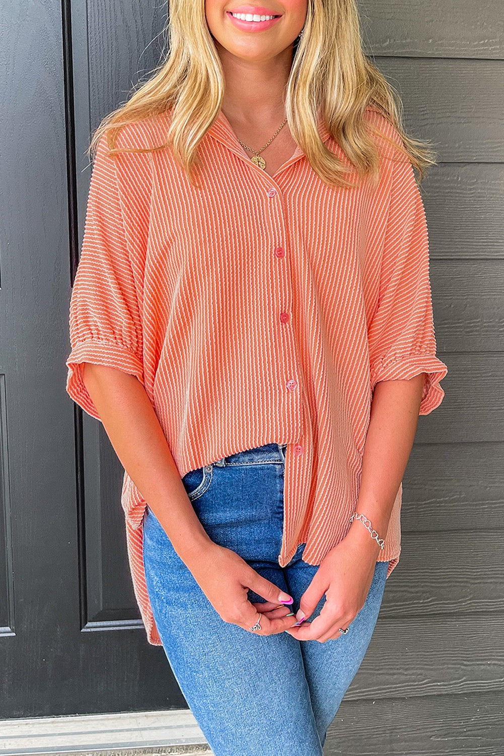 Orange Corded Blouse LT