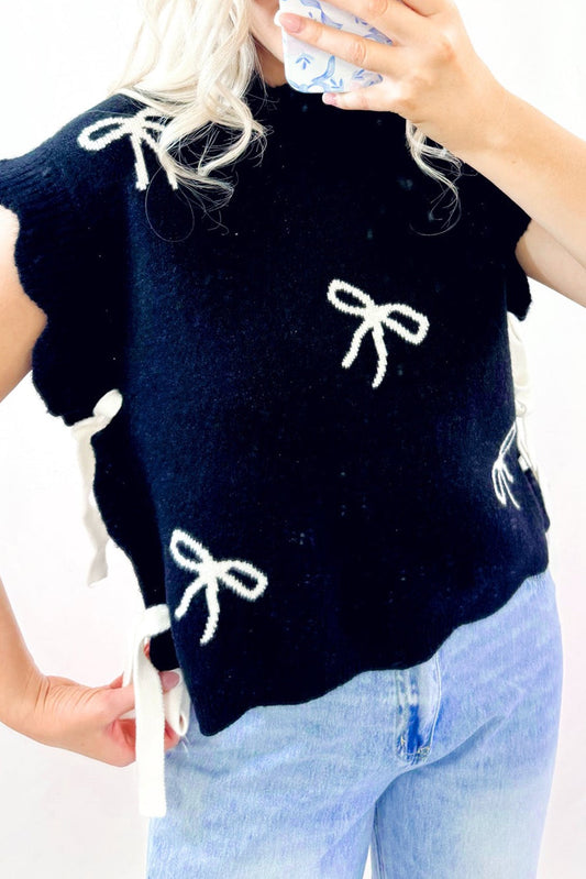 Black Bow Sweater Top LT