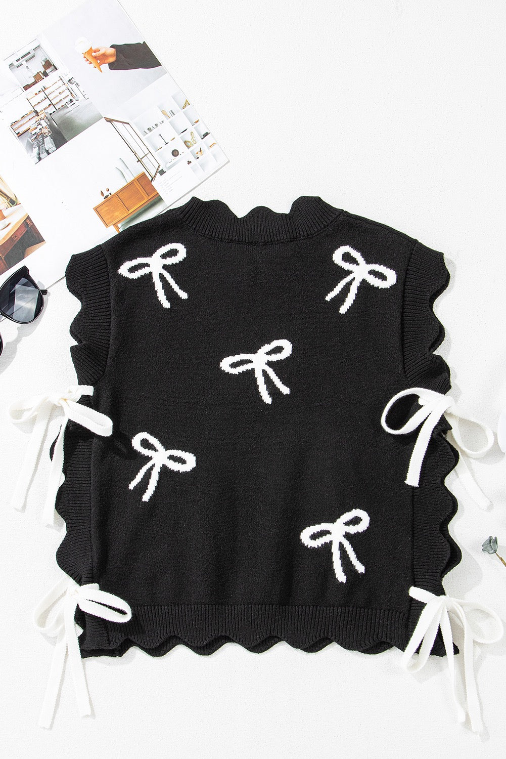 Black Bow Sweater Top LT