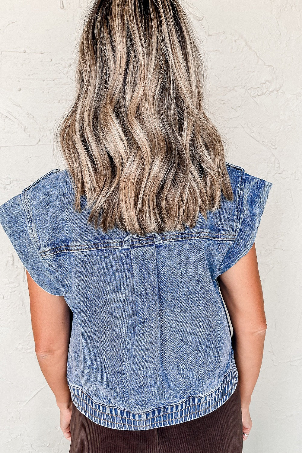 Denim Button Up Top FB