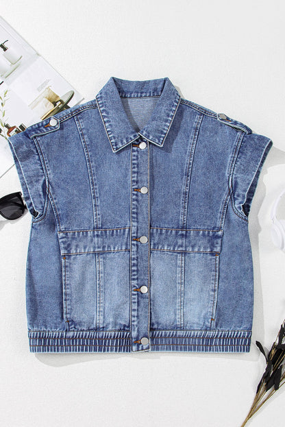 Denim Button Up Top FB