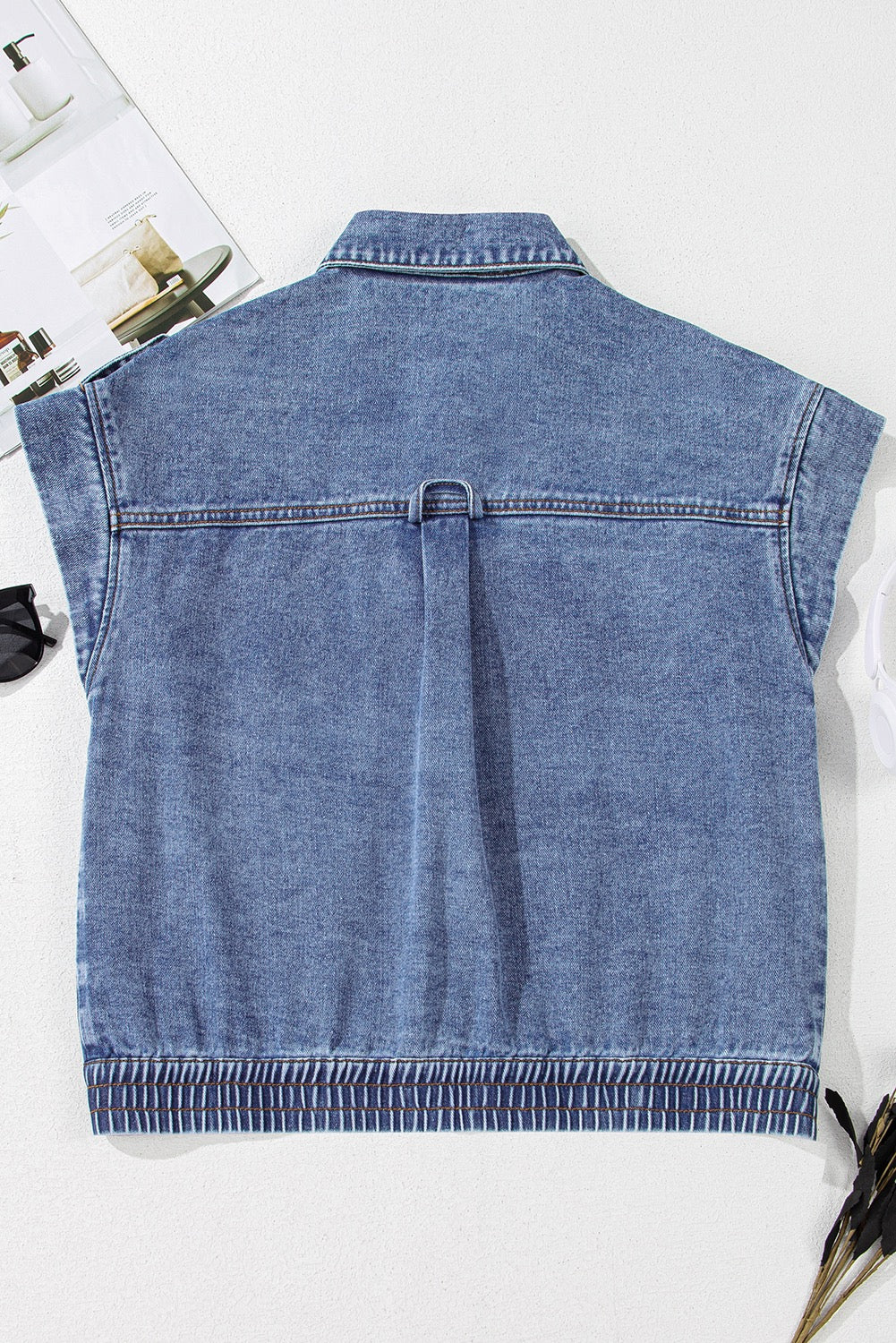 Denim Button Up Top FB